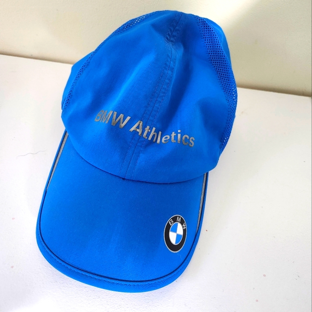 Used Blue BMW Athletics Hat Cap Puma Lightweight One Size Back Strap USP Dry